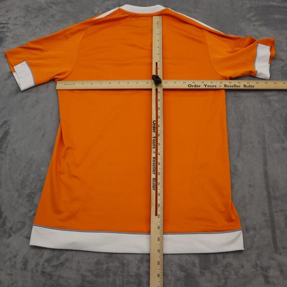 Houston Dynamo Shirt Men S Orange Adidas Print Dynamic Style Active Top Tee - Picture 6 of 15